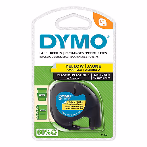 Dymo LT Plastic 12mm x 4m Yell Dymo — view 2