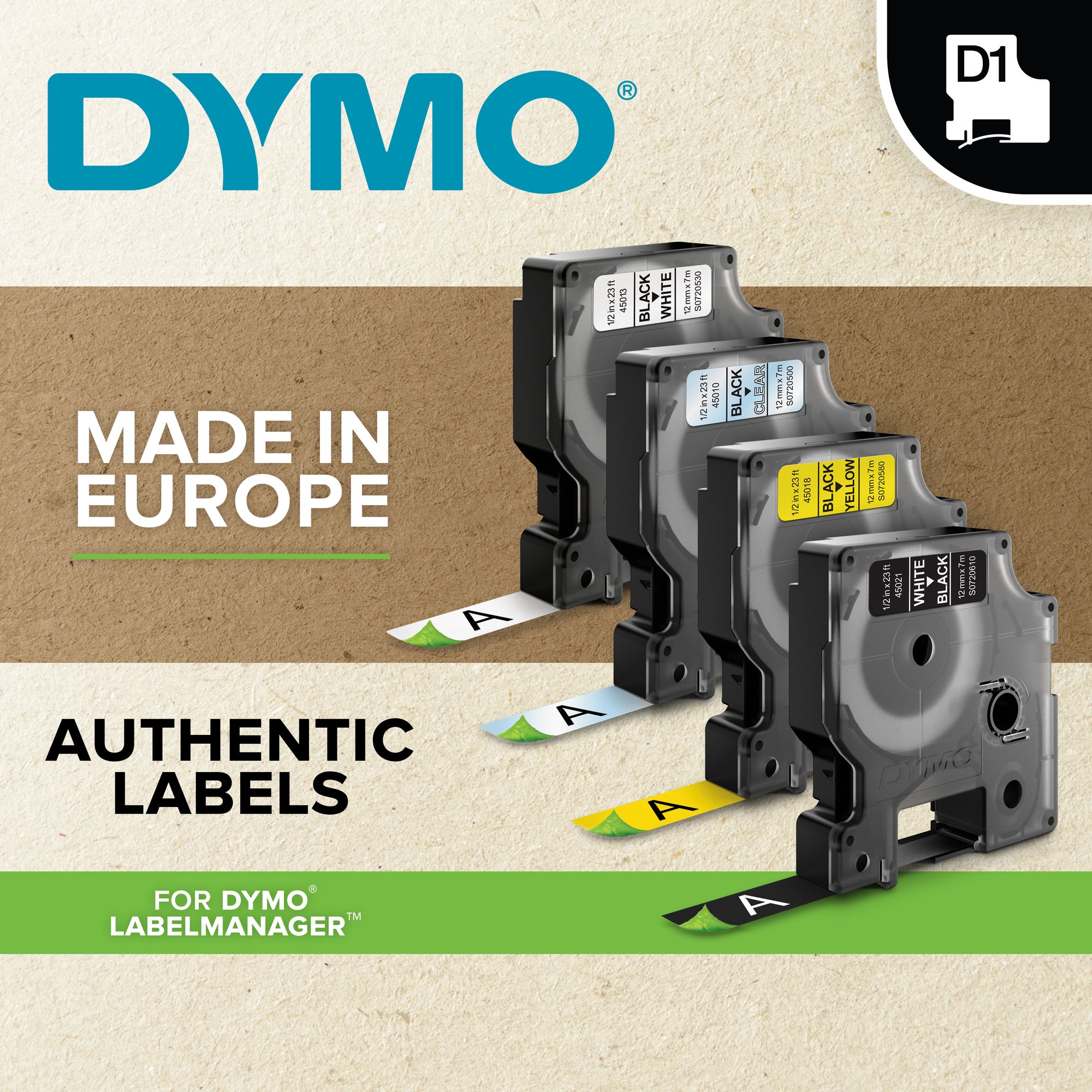 Dymo Blk on Yell 9mm x7m Tape Dymo — view 6