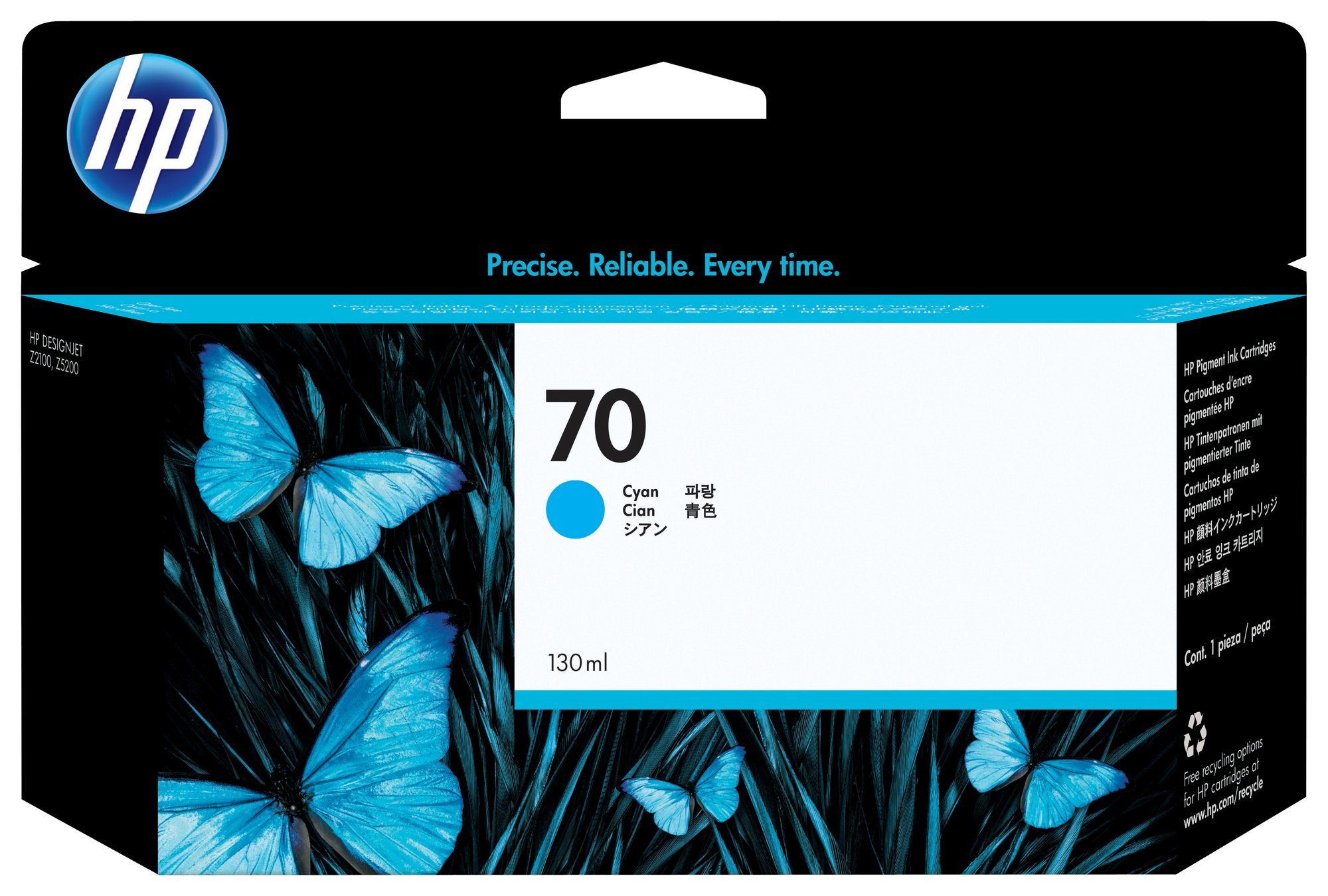 HP #70 130ml Cyan Ink  C9452A HP — view 2