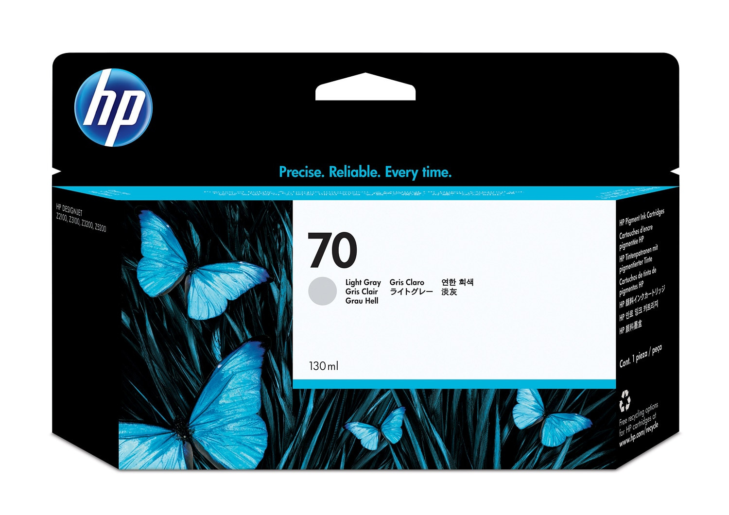 HP#70 130ml LgtGrey Ink C9451A HP — view 2