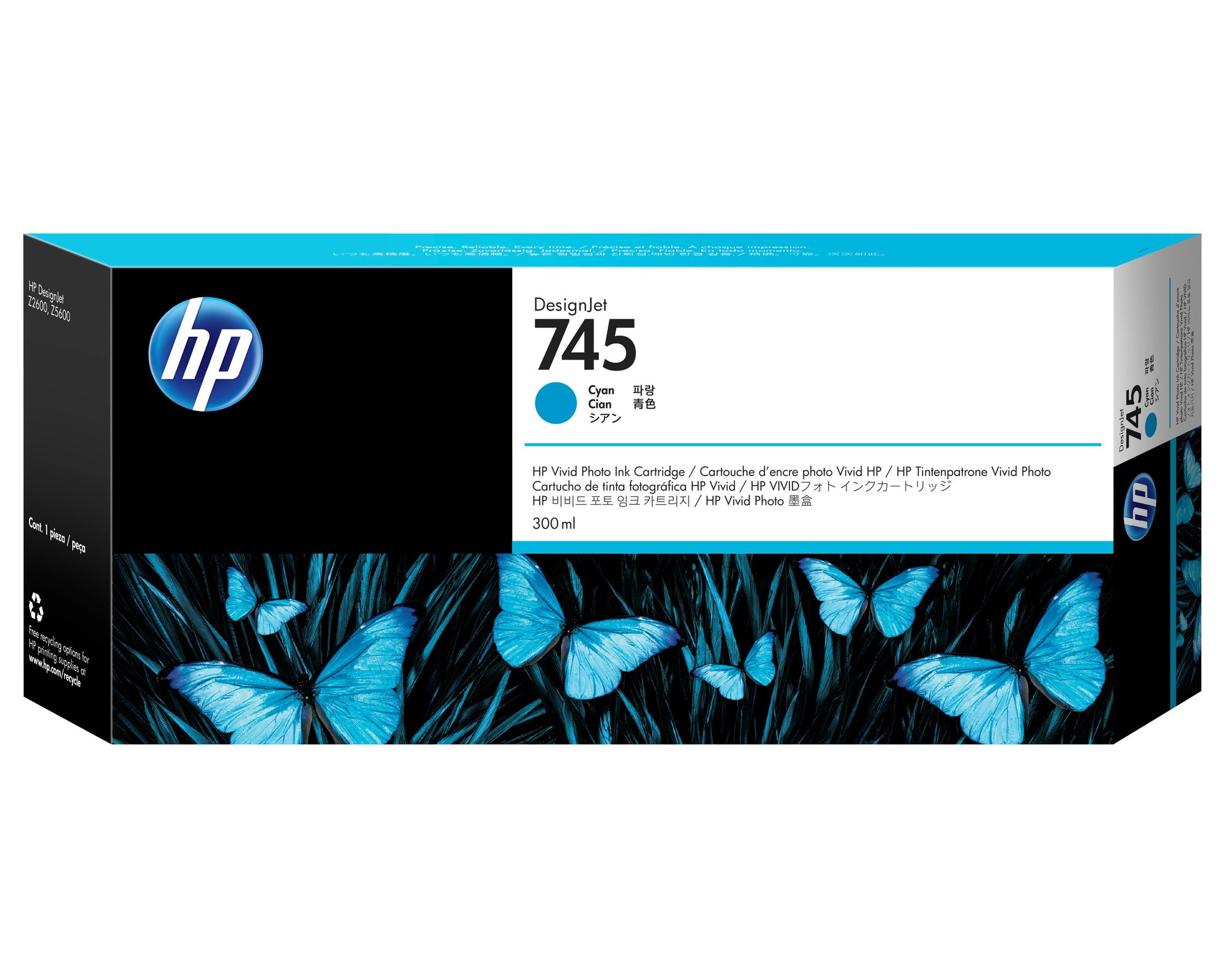 HP DJ Cyan Ink Cart F9K03A HP — view 2