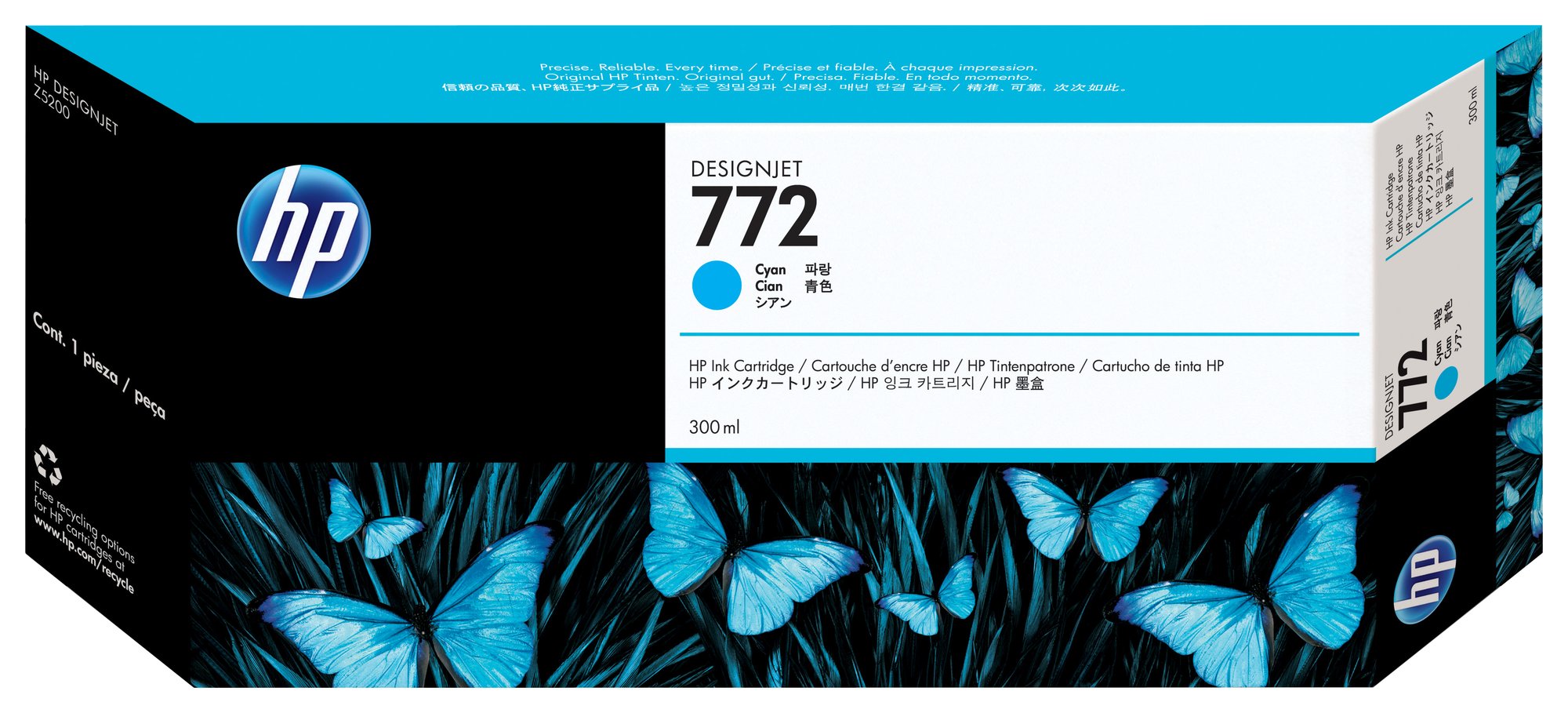 HP #772 300ml Cyan Ink CN636A HP — view 2