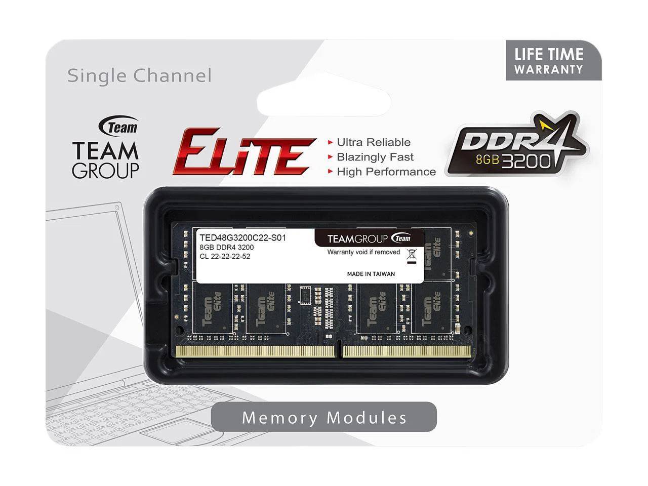 Team Elite 8GB 3200 DDR4 SODIMM Team — view 2