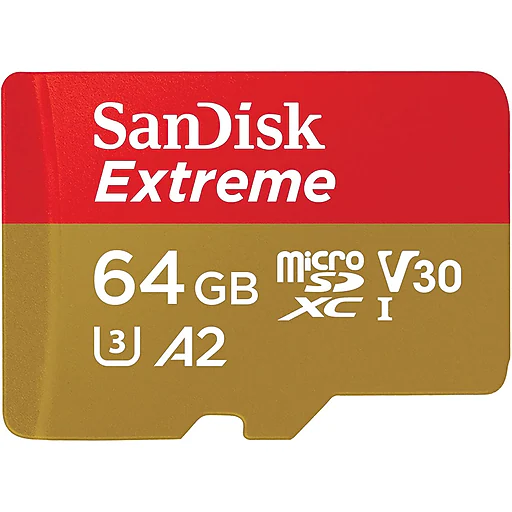 Sandisk Extreme Microsdxc Sqxah 64GB V30 U3 C10 A2 Uhs-I 170MB/S R 80MB/S W 4X6 Sd Adaptor Lifetime Limited SanDisk — view 2