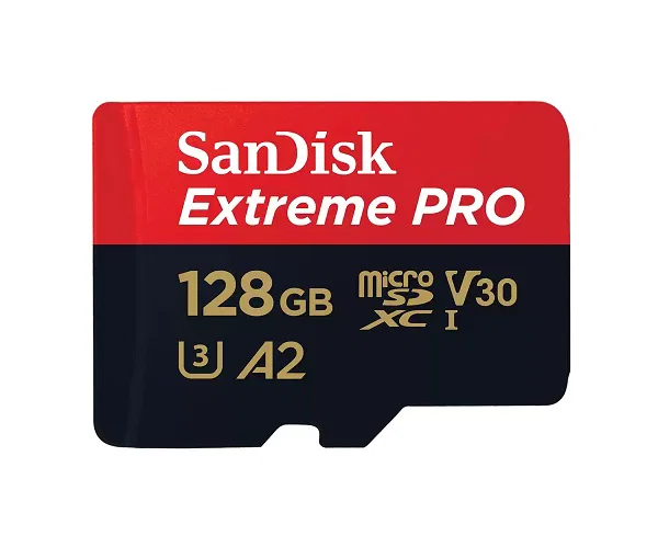 Sandisk Extreme Pro Microsdxc Sqxcd 128GB V30 U3 C10 A2 Uhs-I 200MB/S R 90MB/S W 4X6 Sd Adaptor Lifetime Limited SanDisk — view 2