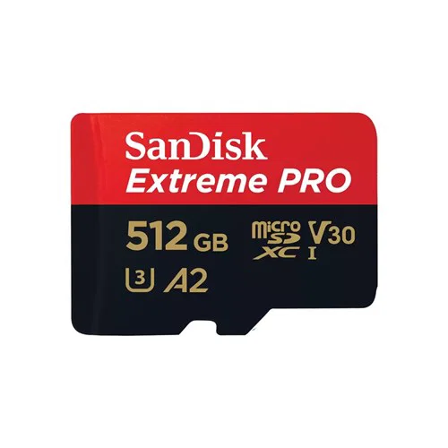 Sandisk Extreme Pro Microsdxc Sqxcd 512GB V30 U3 C10 A2 Uhs-I 200MB/S R 140MB/S W 4X6 Sd Adaptor Lifetime Limited SanDisk — view 2