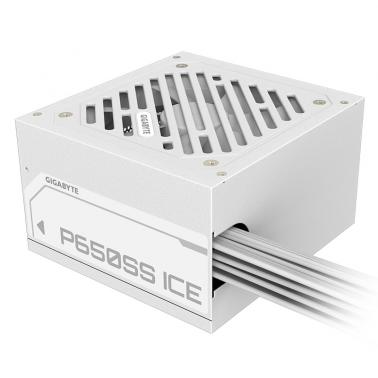 Gigabyte P650SS Ice 650W 80 Plus Silver Power Supply Support Intel ATX 3.0 Standard - White Gigabyte — view 2